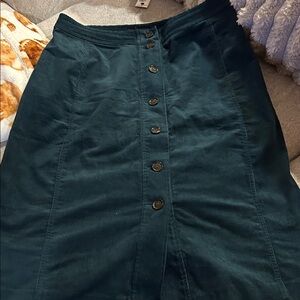 Banana Republic Dark Teal Curdoroy midi skirt